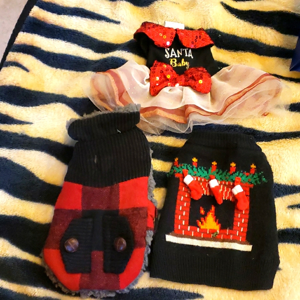 Adorable gently warn XS Doggie Christmas outfits